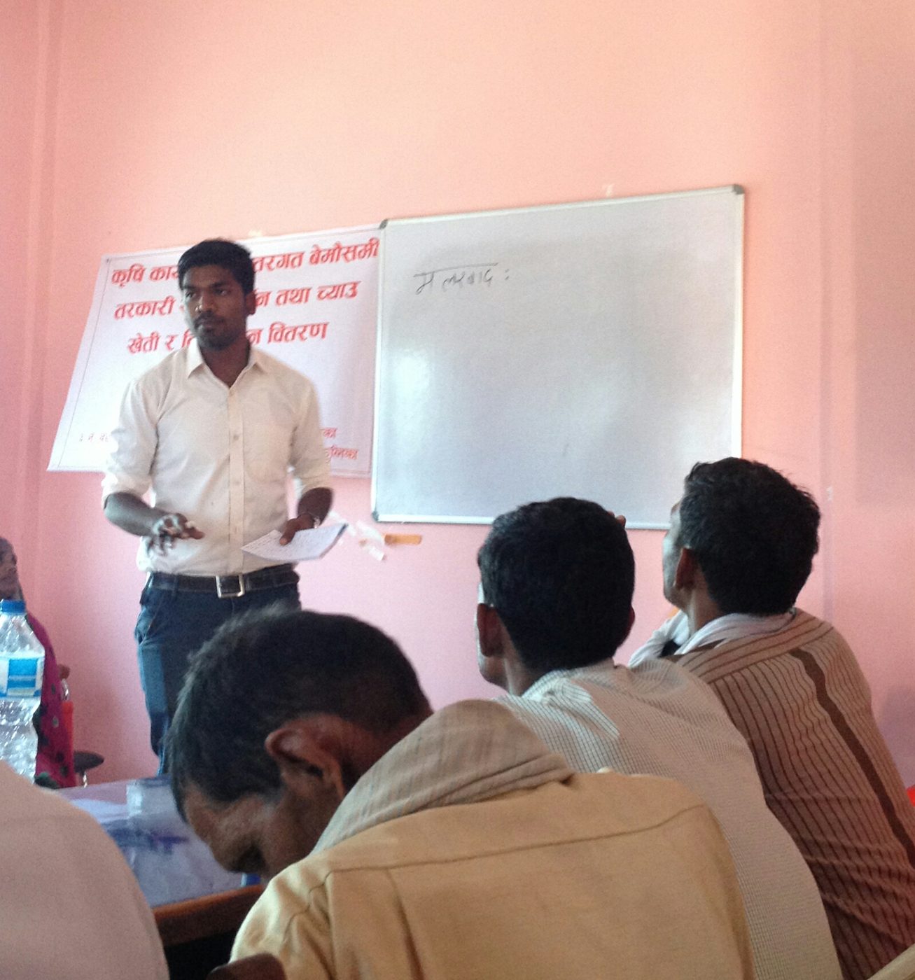 Leading a training on sustainable agriculture